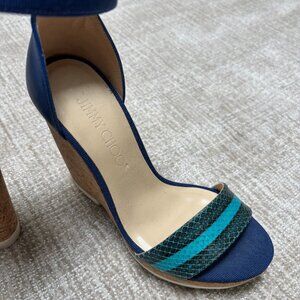 Jimmy Choo snakeskin Neston Platform wedge shoes